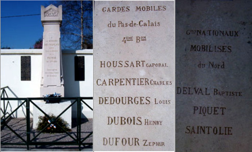 Monument de 1870-1871 au cimetiÃ¨re de LongprÃ© les Corps Saints.