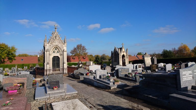 Vue panoramique du cimetière St Martin à Longpré