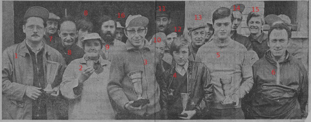 Concours de pÃªche du 14 juillet 1973 Ã  LongprÃ©, les gagnants, numÃ©rotÃ©.