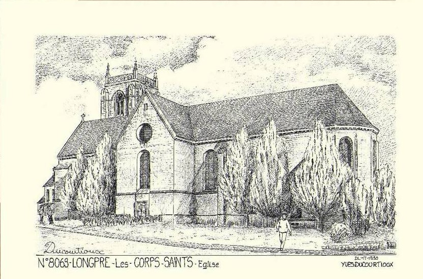 Dessin de la CollÃ©giale par Yves Ducourtioux -1990