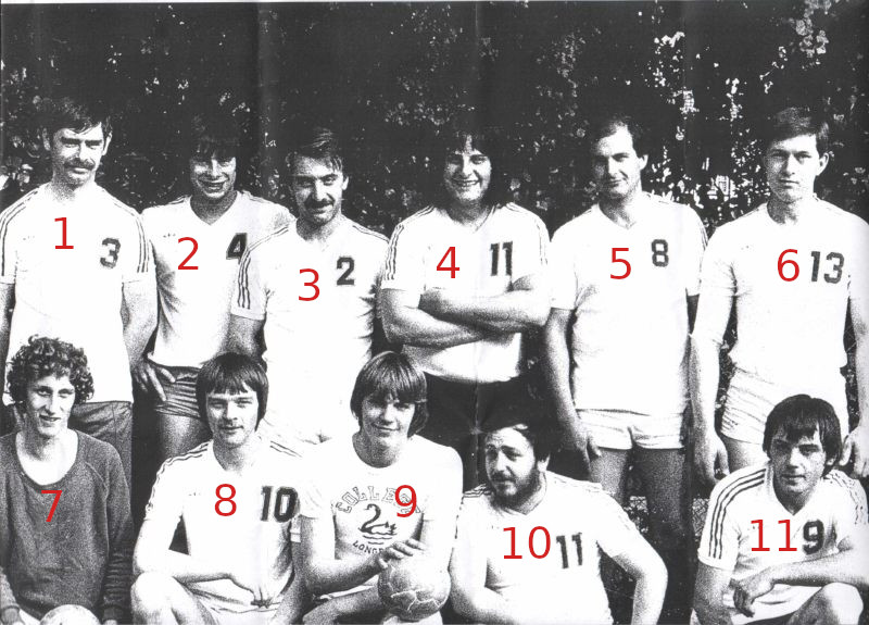 Equipe de Handball des anciens Ã©lÃ¨ves vers 1980.