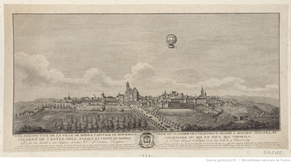 Reproduction du vol en montgolfiÃ¨re de L'abbÃ© Carnus et de Louis Louchet.