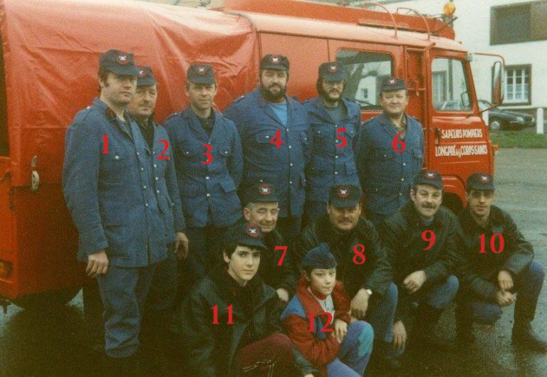 Les pompiers de LongprÃ© vers 1990-numÃ©rotÃ©.