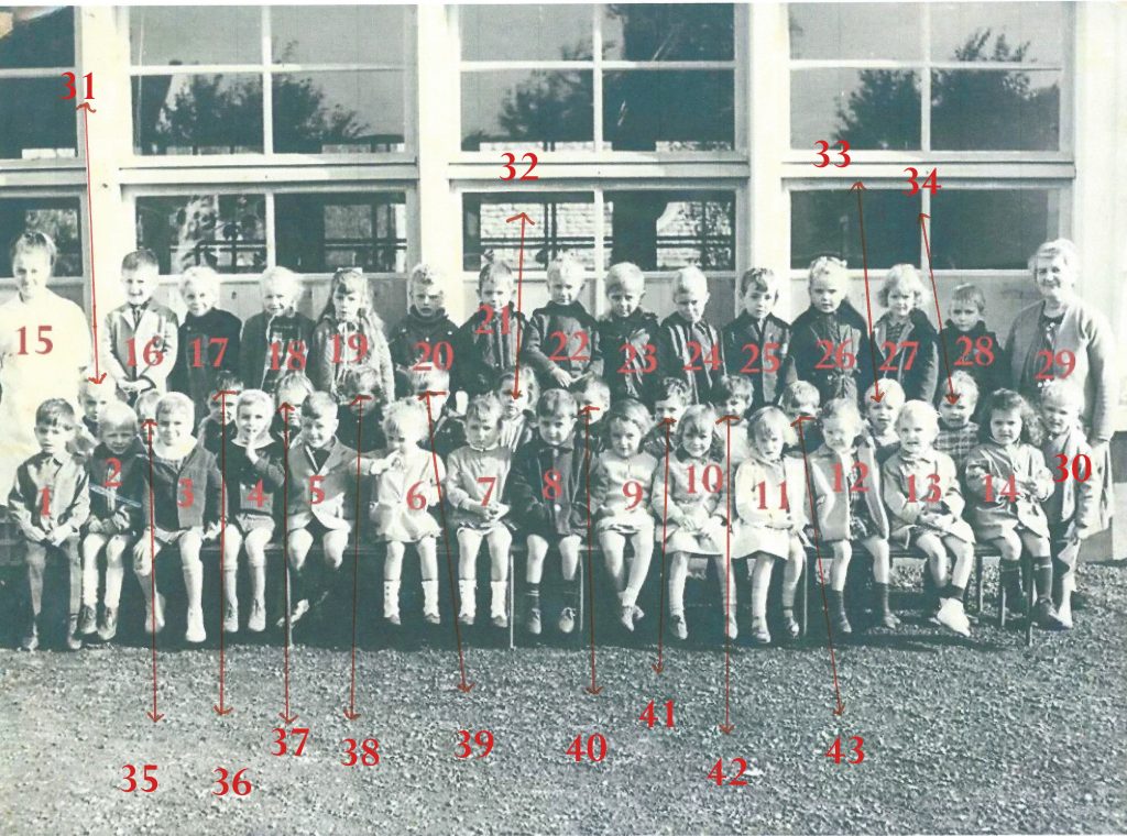 Les classes filles et garÃ§on CP en 1969-numÃ©rotÃ©.